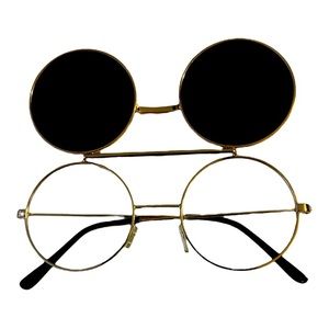👓circular Gold-Rimmed Metal Frammed Retro Shades👓